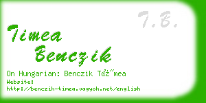 timea benczik business card